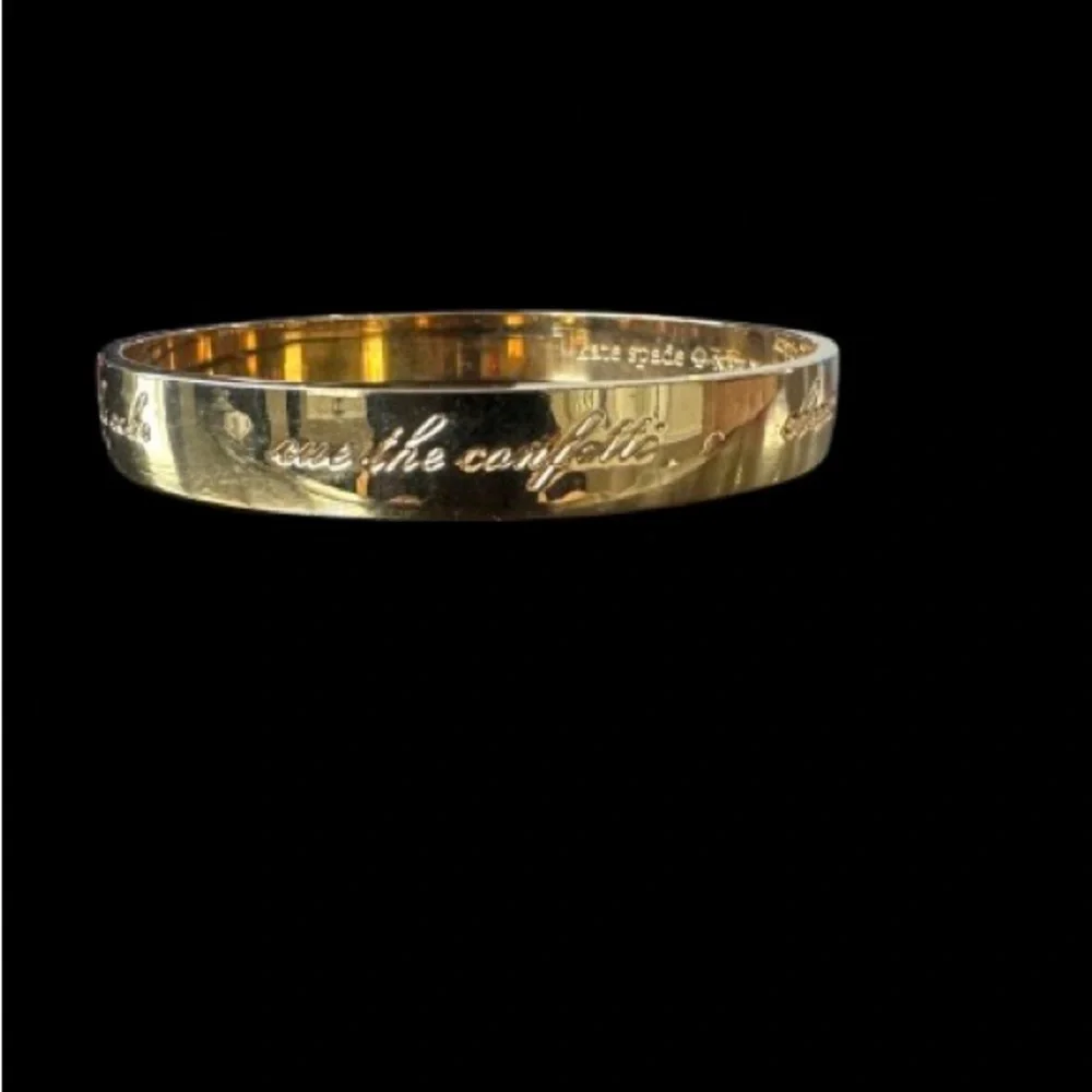 kate spade Gold Engraved Happily Ever After Idiom Bracelet NWOT - Picture 4 of 4